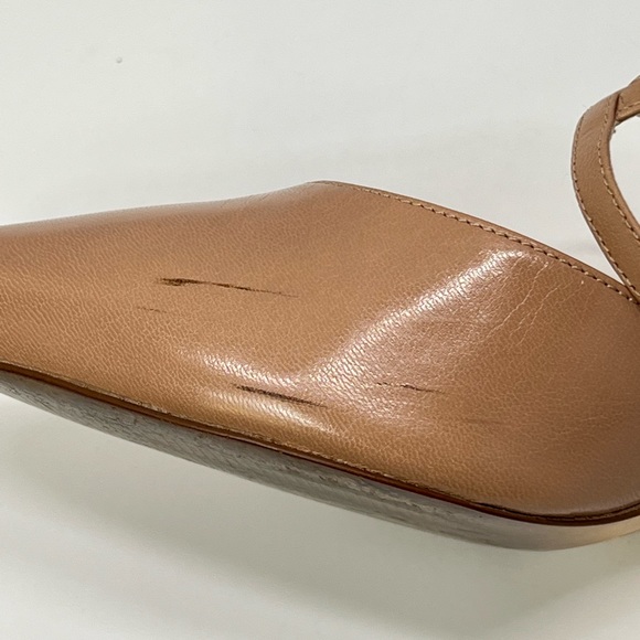 Nude Kitten Heels Pointed Toe T Strap Pumps Low Heel Work Shoes Mary Jane Heeled - Picture 14 of 17